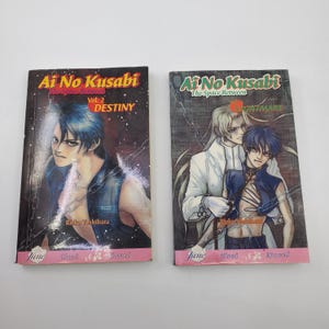 May include: Two paperback novels titled Ai No Kusabi: The Space Between. The left book is Vol. 2 Destiny featuring a dark-haired character. The right book is titled Nightmare featuring two characters with chains. Both covers include the text June Yaoi Novel.