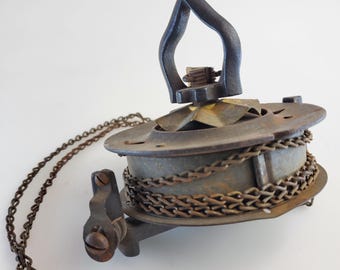 Victorian Era Pull Down Mechanism for Hanging Canopy Kerosene and Oil Lamps.