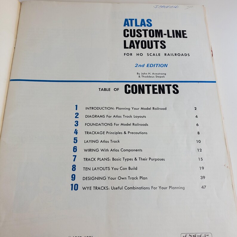 Vintage 1971 Atlas 2nd Edition HO Scale Railroad Layouts Custom Line ...