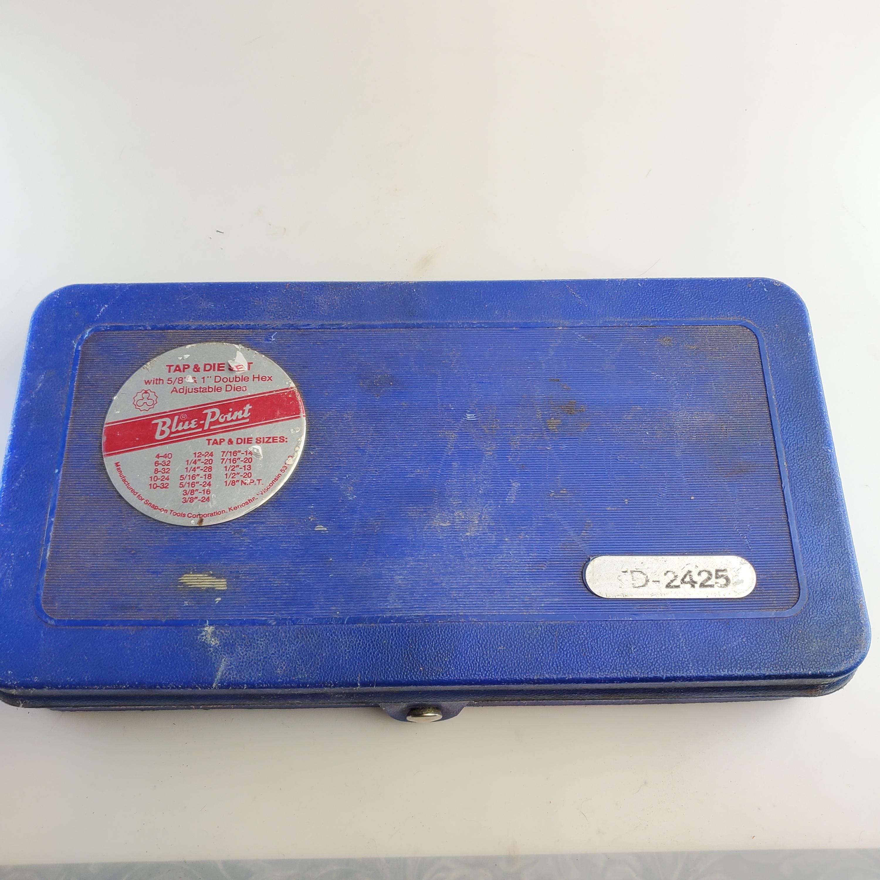 Vintage Snap-on Blue Point Tap & Die Set TD-2425 in Original Hard