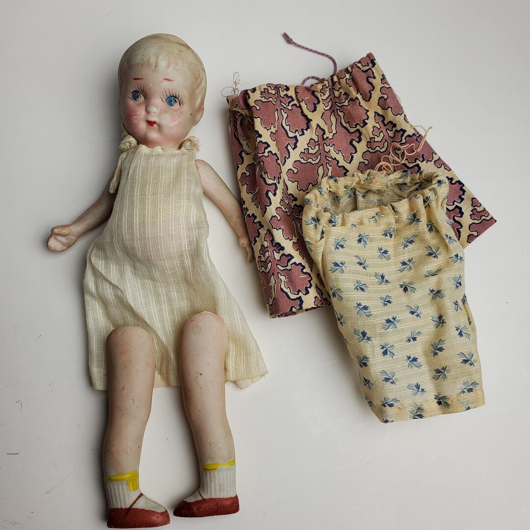 Antique Baby Toddler Porcelain Bisque Jointed Doll Made in