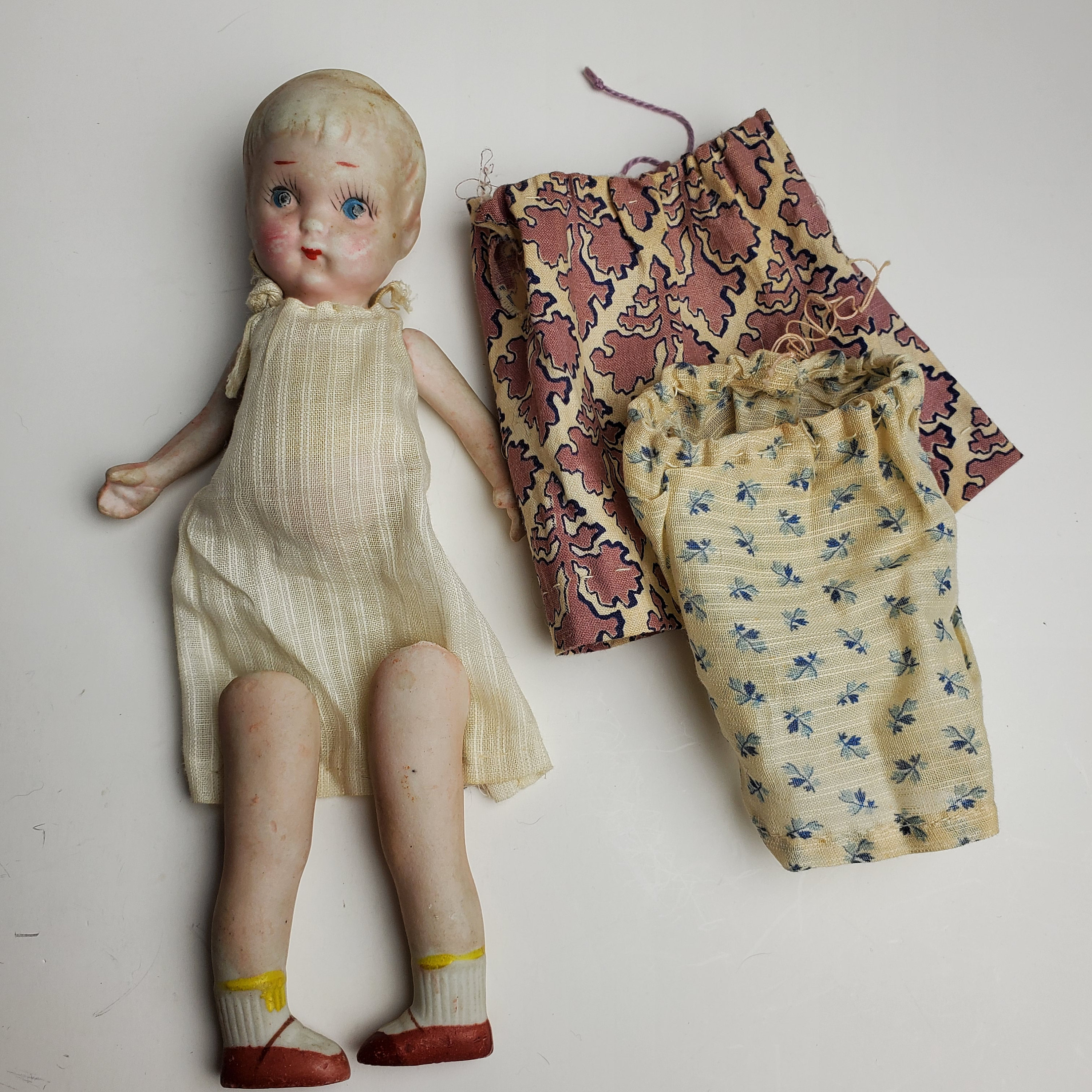 Antique Baby Toddler Porcelain Bisque Jointed Doll Made in