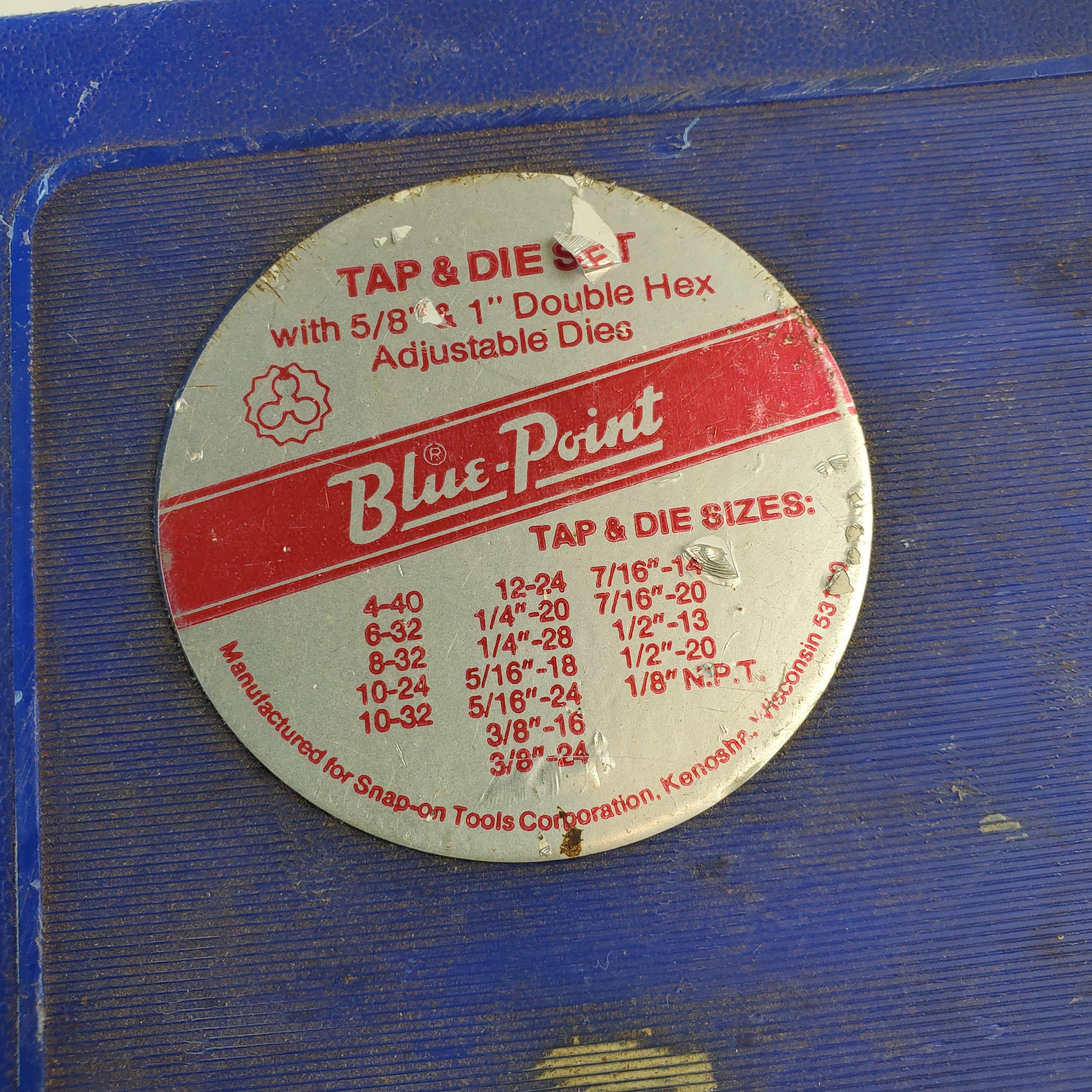 とんや Vintage Snap-on Blue Point Tap & Die Set TD-2425 in Original Hard
