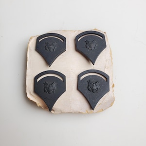Lot of 4 Vintage US Army Spc-5 Device Pins with Backs. Marked G-1 on backs.