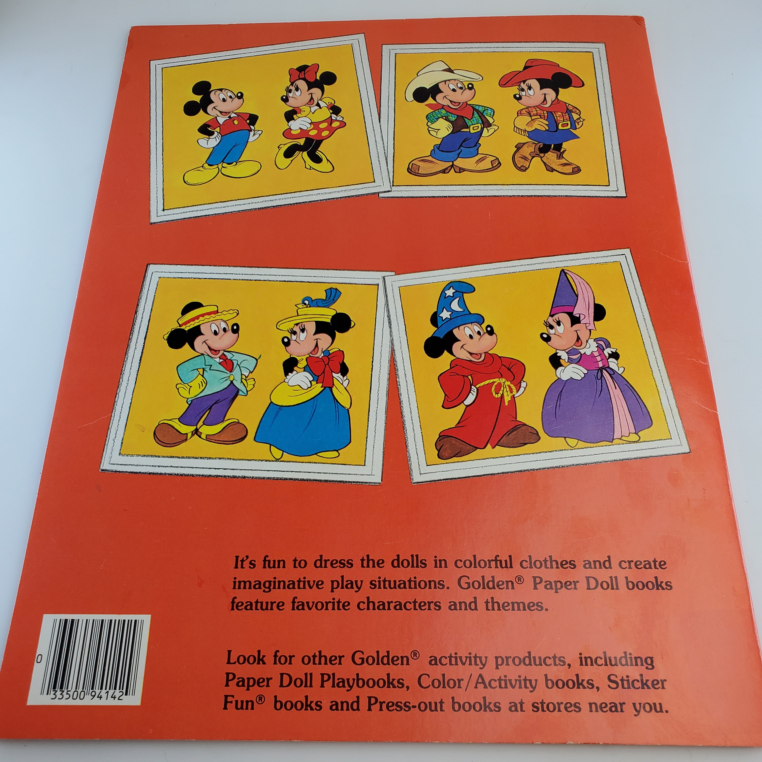 Mint Uncut 1983 Walt Disney Mickey & Minnie Mouse Paper Doll Book