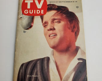 READ Original 1956 TV Guide Sept 8-14 Elvis Presley. Kaptain Kangaroo.  Texas Edition.