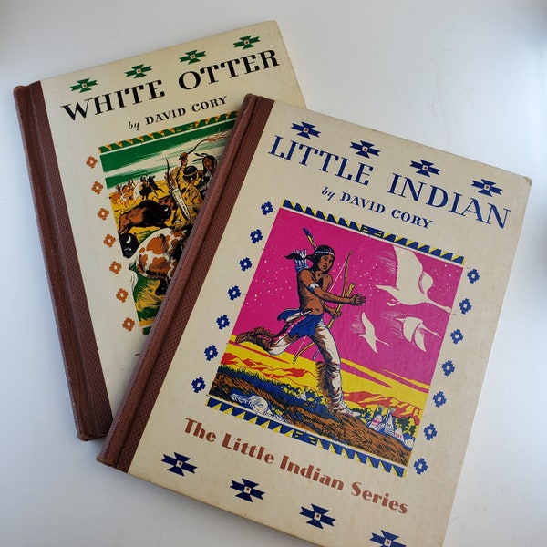 1934 lot of 2 Little Indian Series Hardcover Books by David Cory pub by Grosset & Dunlap New York