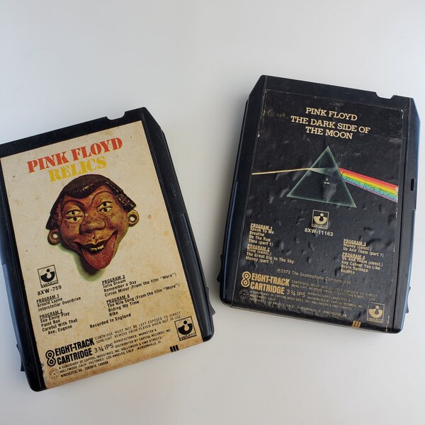 UNTESTED Rare Relics and Dark Side of the Moon Pink Floyd 8-track cassettes priced each.