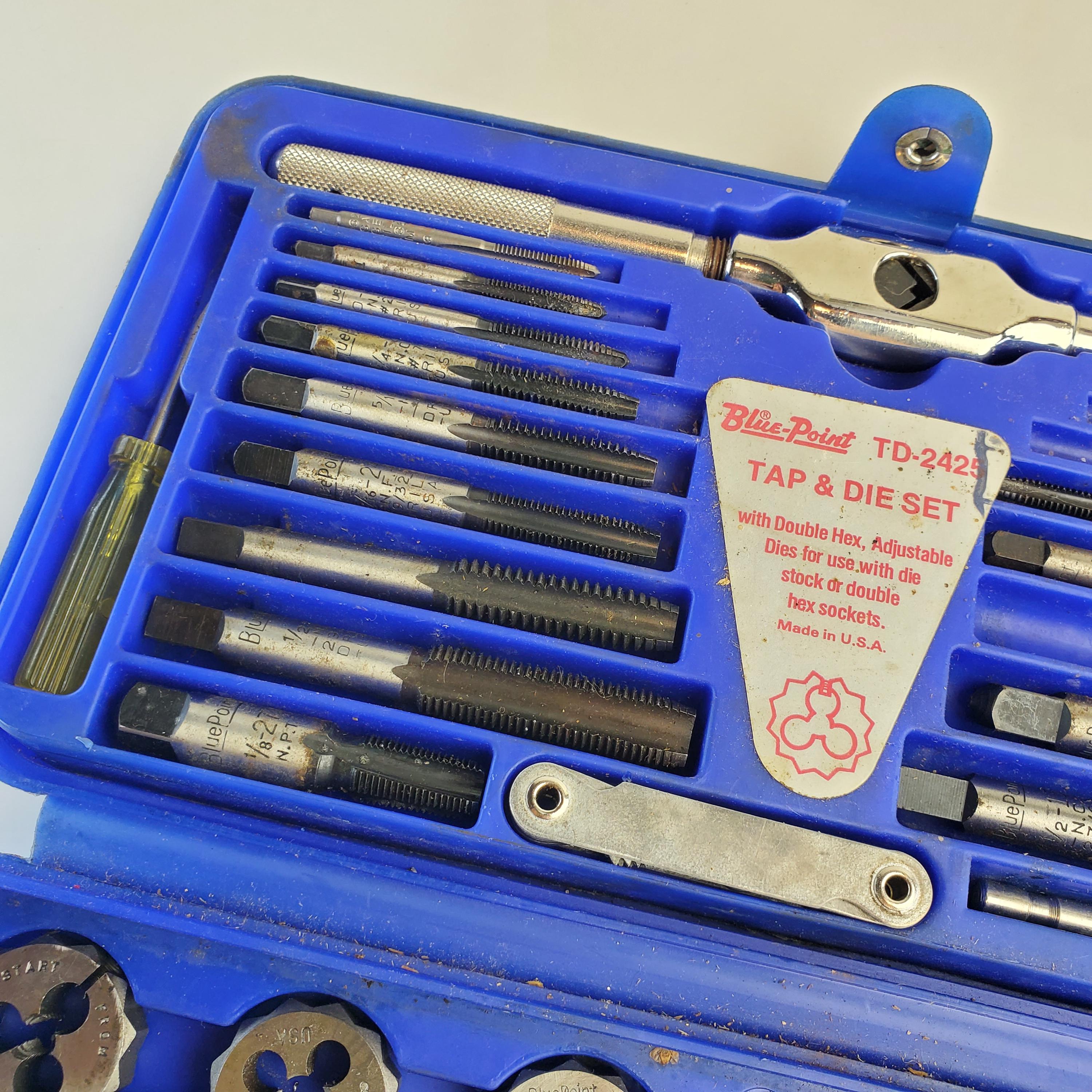 Vintage Snap-on Blue Point Tap & Die Set TD-2425 in Original Hard