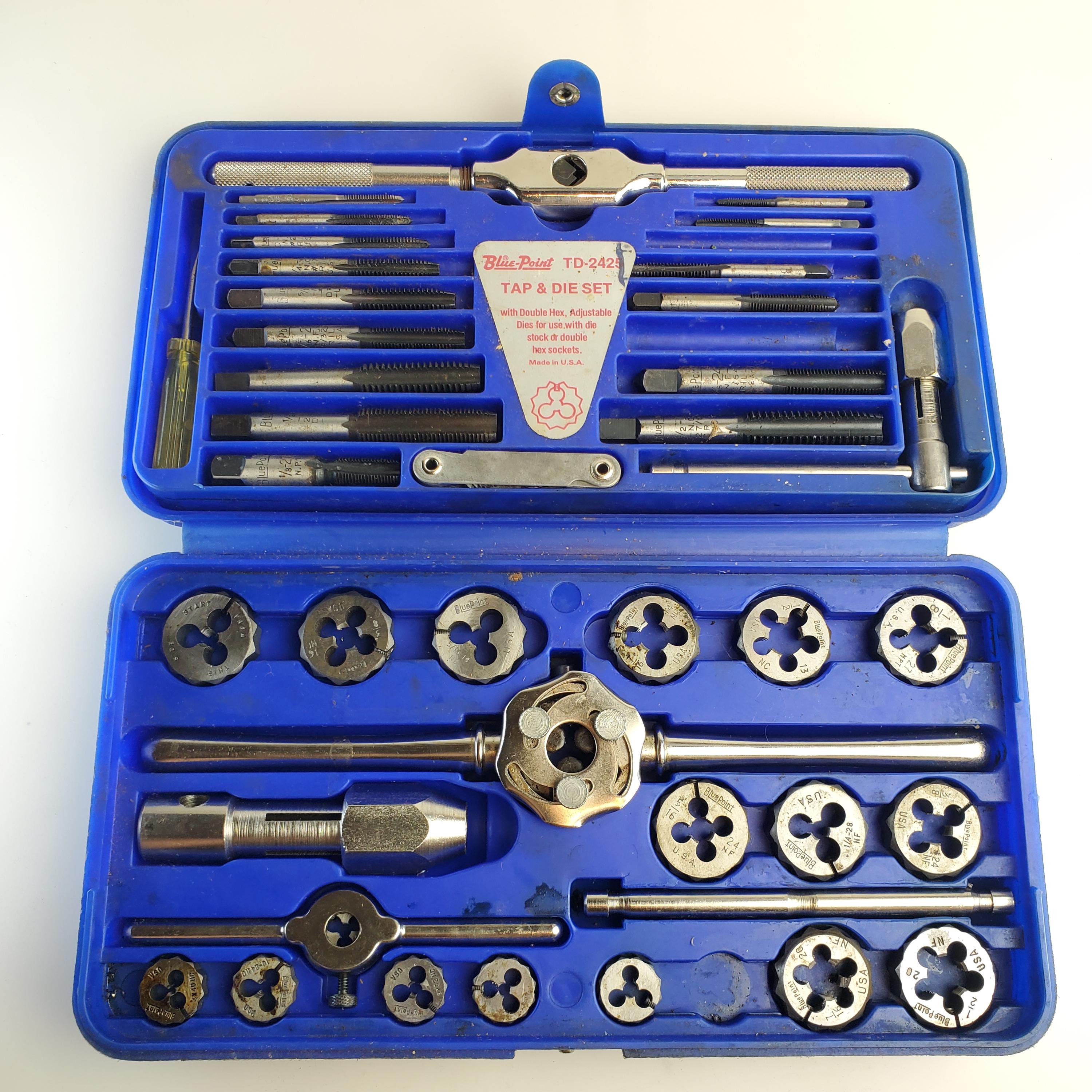 Vintage Snap-on Blue Point Tap & Die Set TD-2425 in Original Hard