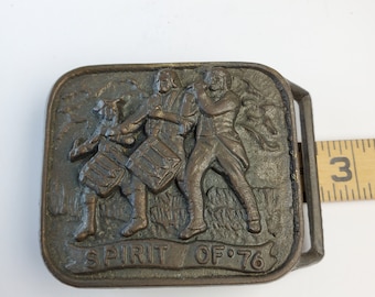 Brass Bronze Bicentennial Independence Day Spirit of 1776 Belt Buckle. Unbranded.