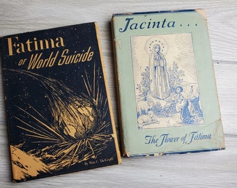 First Edition Fatima The Flower of Fatima by Medeiros & Hill Hardcover Book with Bonus Fatima or World Suicide 1950 book catholicism