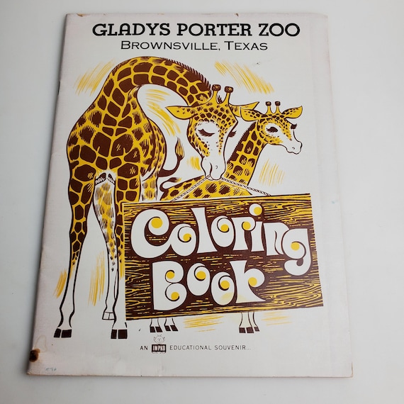 1974 Gladys Porter Zoo Coloring Book. Brownsville, Texas. Never Colored. made by ImprintArt