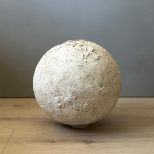 Paper Mache Moon Vase, Large Handmade Vessel, Aged White Sculpture, Unique Gift, Wabi Sabi, Statement Piece, Sustainable, Neutral Organic