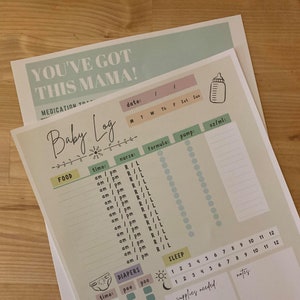 Postpartum Mama and Baby Daily Care Tracker Package| Rainbow Sage| Printable |PDF