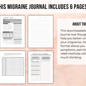 Migraine Tracker Journal | Printable | PDF | Downloadable - Etsy