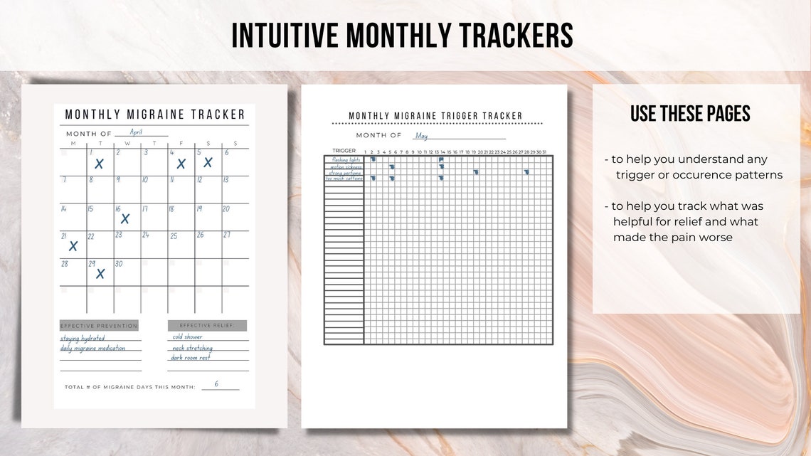 Migraine Tracker Journal | Printable | PDF | Downloadable - Etsy