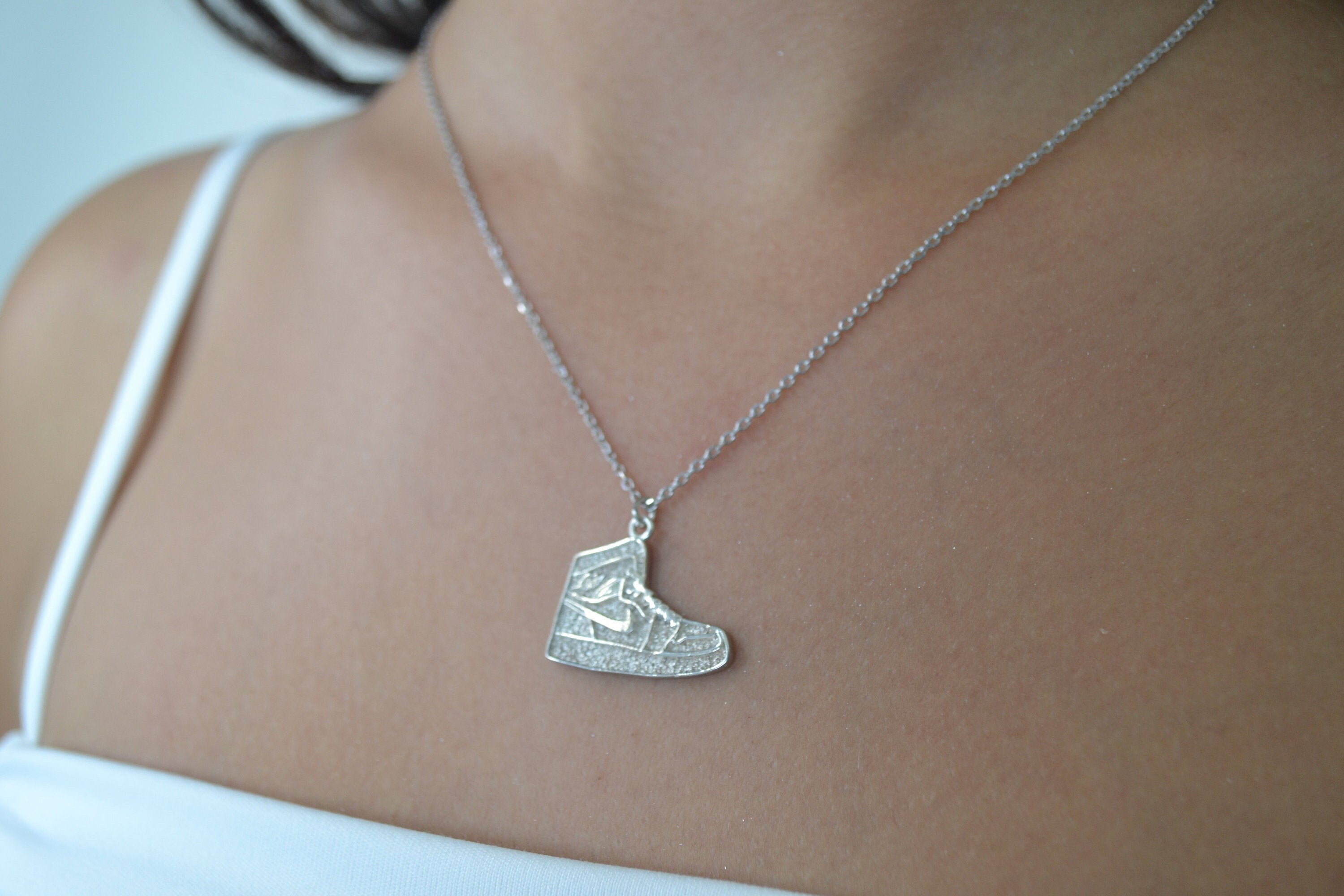 925 Sterling Silver Nike Air Jordan Sneaker Necklace Etsy UK