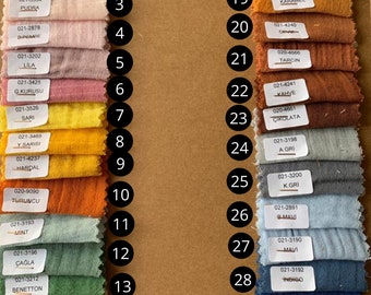 31+ Colours Extra-Super Wide 100% Organic Cotton Muslin Plain Lightweight Fabric, GOTS Certified Muslin Fabric (1.5 YARDS WIDE) double gauze