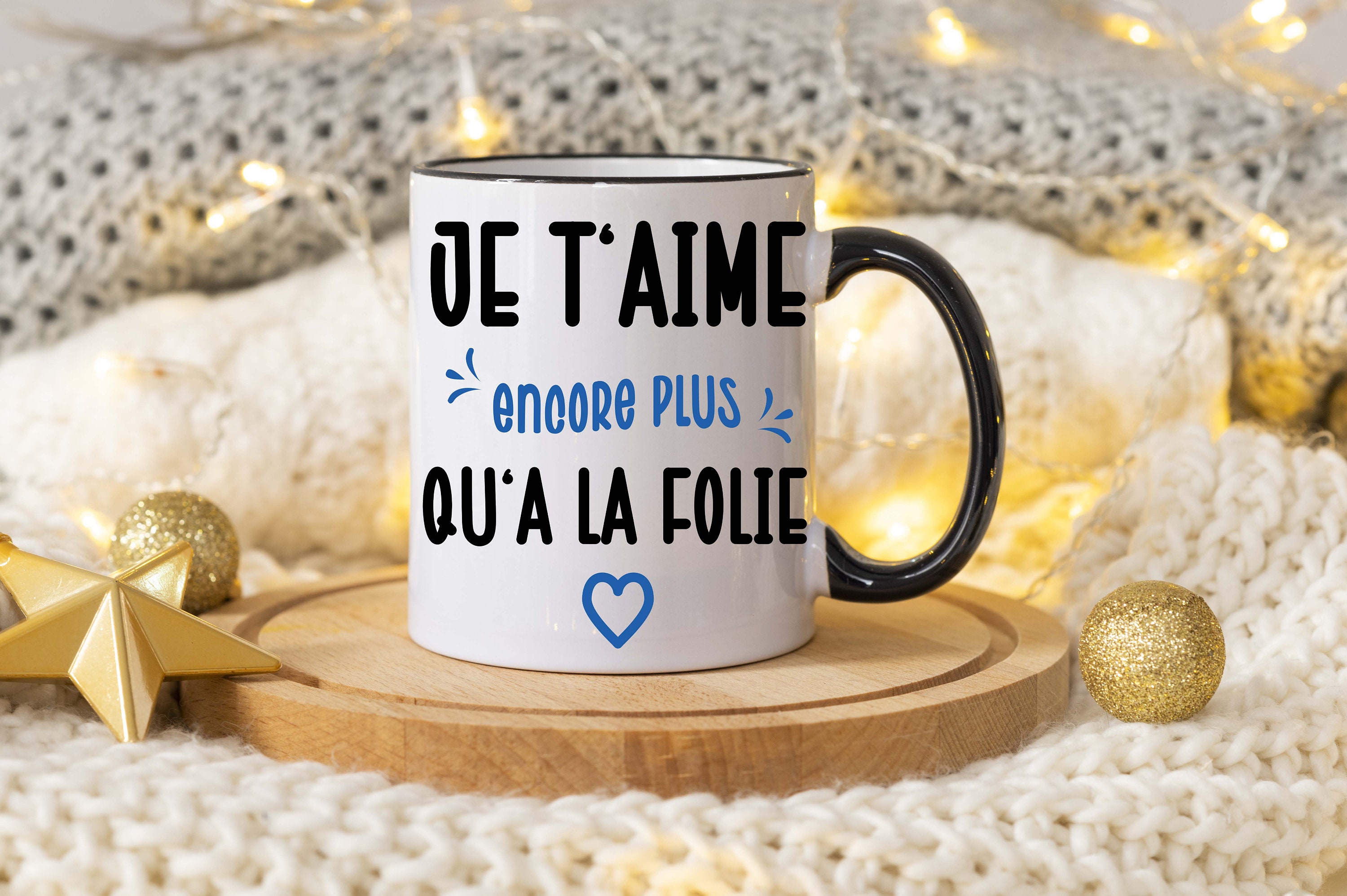 Je T Aime Encore Plus Qu à La Folie Cadeau Couple Original Pour Saint Valentin, Noël, Anniversaire