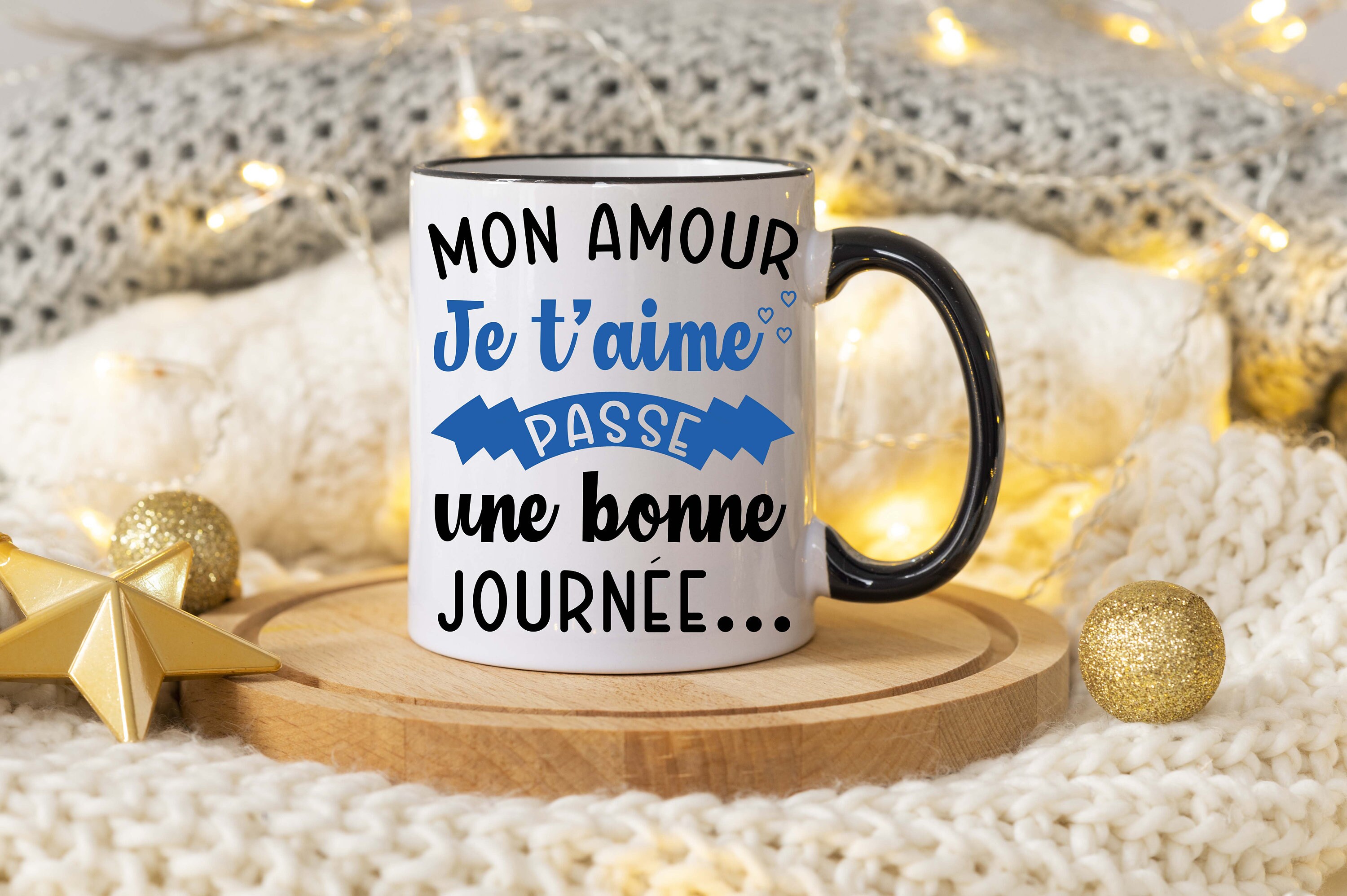 Mon Amour Je T Aime Passe Une Bonne Journée. Cadeau Couple Original Saint Valentin, Noël, Anniversai