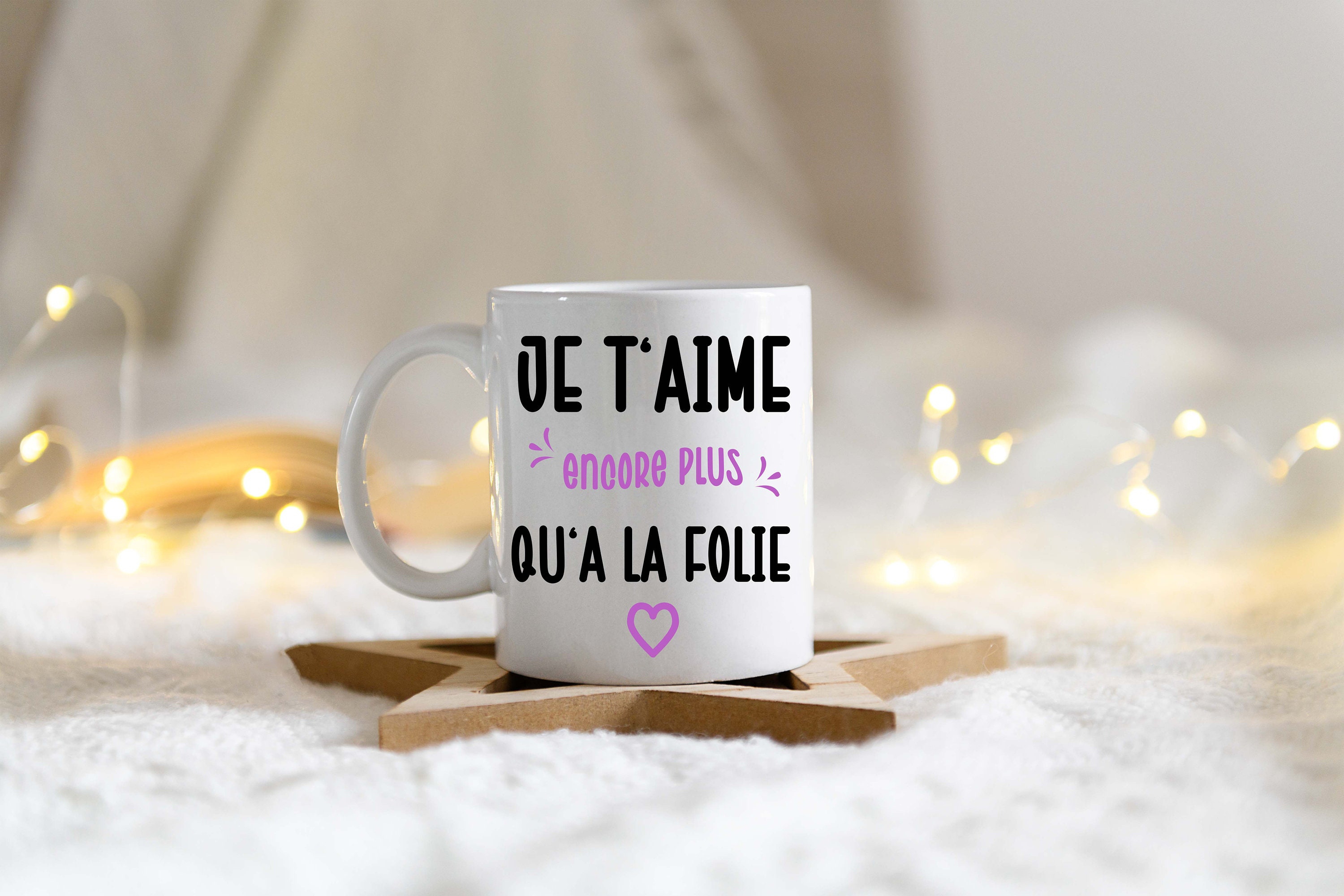 Je T Aime Encore Plus Qu A La Folie Cadeau Couple Original Femme Saint Valentin Anniversaire Noël