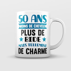 Mug anniversaire 50 ans homme humour  - Cadeau humour anniversaire 50 ans - Idée cadeau rigolote homme anniversaire 50 ans.