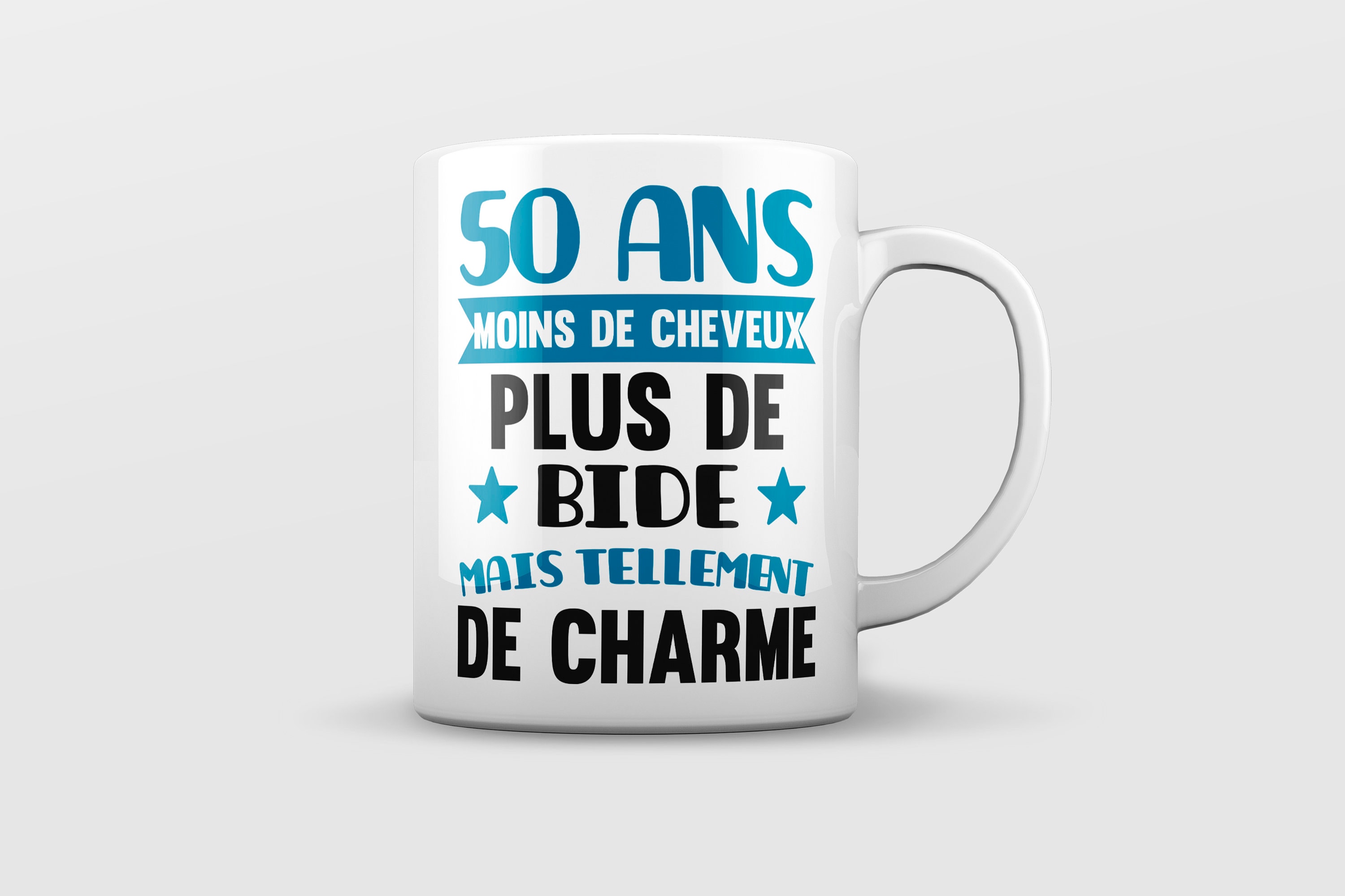 Mug Anniversaire 50 Ans Humour - 'Mon âge ?' Avec Doigt Rigolo, Cadeau Drôle Homme Femme 50 Ans