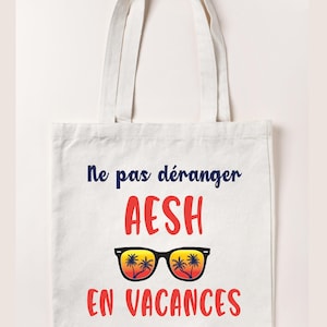 Tote bag AESH en vacances – Sac humour fin d’année scolaire AVS avec lunettes été
