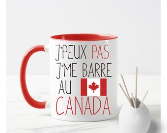 Groovy crea Mug canada - Tabarnak je me barre au canada - Idée cadeau voyage au canada - cadeau humou fan du drapeau canadien noël anniversaire