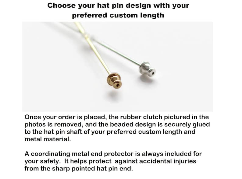 Violet and Pink Lampwork Glass Hatpin with Purple Crystals, Choose Your Length, Hat Pins or Stick Pins for Hats, Coats or Scarfs afbeelding 5