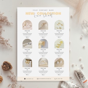 Product Catalogue, Line Sheet Template for Wholesale and Small Business, Price List Editable Template Canva, Sell Sheet size A4 & US Letter