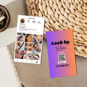 Instagram Business Card Template, Professional Lash Tech Business Card, IG Business Card Template, Influencer Business Card, Modern Card