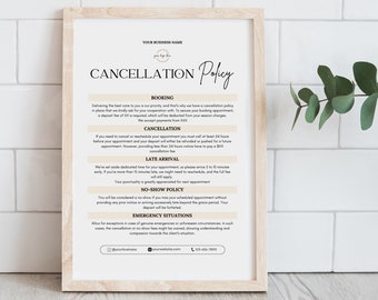 Editable Salon Cancellation Policy Template, Cancellation Spa Policies, Lash Policy Template, Nail Hair Lash Tech From, Esthetician Form