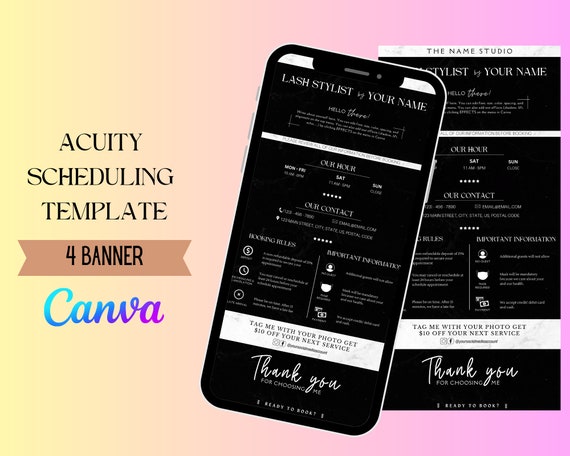 DIY Acuity Scheduling Template Hair Stylist, Makeup Acuity Booking Template, Lash Tech Acuity Website, Modern Acuity Template Esthetician