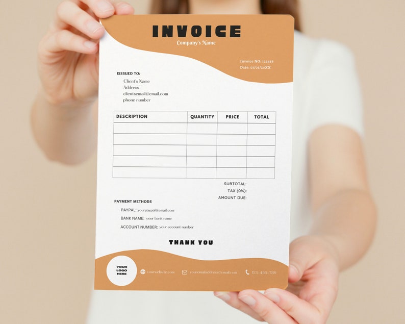 Well Design Invoice Modern Small Business Invoice Template Download | Canva Printable Order ...