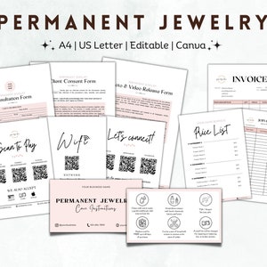 Permanent Jewelry Business Starter Pack, Permanent Jewelry Consent Form, Printable Permanent Jewelry Care Card, Permanent Jewelry Tools