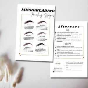 Editable Eyebrows Aftercare Card, PMU Microblading Template DIY Card ...