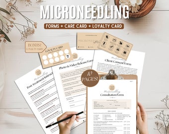 Microneedling-formulieren Bewerkbare microneedling-toestemmingssjablonen Microneedling-intakeformulieren Nazorg SPA-formulieren Collageen-inductietherapieformulier