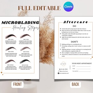 Microblading Consent Form, Editable PMU Client Intake, Eyebrows Aftercare Template Card, Phibrows Instruction Healing Process, PMU Forms image 5