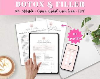 BEWERKBARE Filler Botox Botulinetoxine Overlegformulieren Toestemmingsformulier Nazorg Advies Formulier schoonheidsspecialiste Intakeformulieren schoonheidsspecialiste Ontheffing