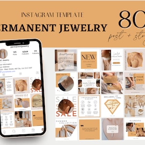 Editable Permanent Jewelry Instagram Posts, Permanent Jewelry Social Media Templates, Permanent Jewelry Starter Kit, Permanent Jewelry Tools