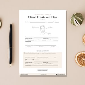 Microblading Consent Form, Editable PMU Client Intake, Eyebrows Aftercare Template Card, Phibrows Instruction Healing Process, PMU Forms image 8