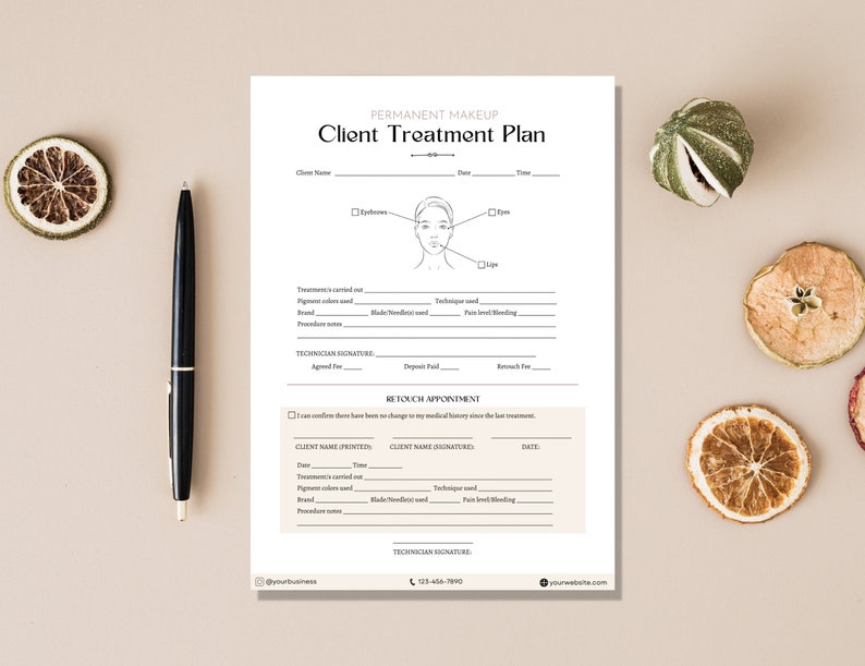 Microblading Consent Form, Editable PMU Client Intake, Eyebrows Aftercare Template Card, Phibrows Instruction Healing Process, PMU Forms image 8
