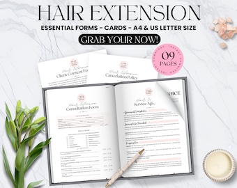 BEWERKBARE Hair Extensions Contract Haar Consultatieformulier Hair Extensions Nazorgkaart Hair Extensions Overeenkomst Kappers Haarstylist
