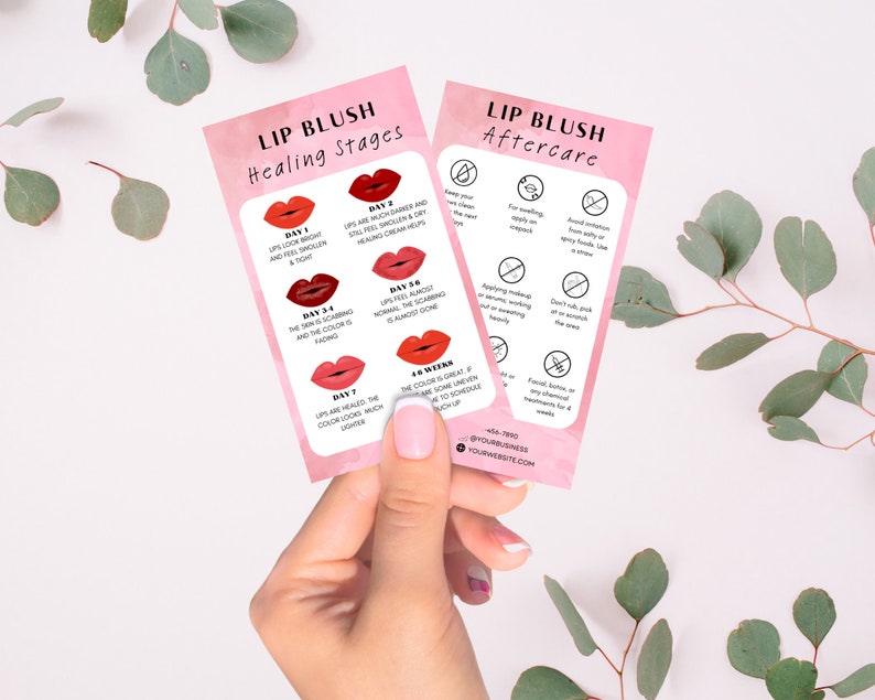 DIY Lip Blush Template, PMU Aftercare Instruction, Lip Blush Aftercare