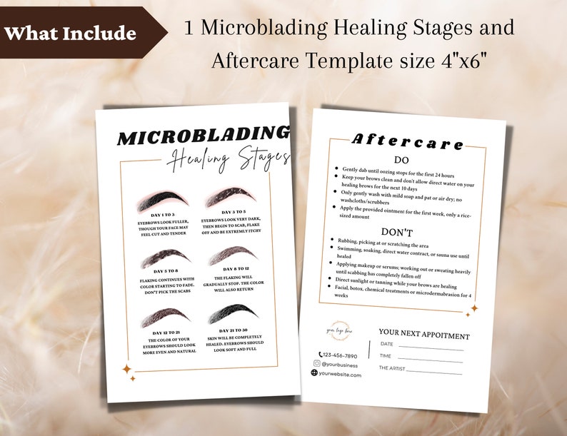 Microblading Consent Form, Editable PMU Client Intake, Eyebrows Aftercare Template Card, Phibrows Instruction Healing Process, PMU Forms image 2