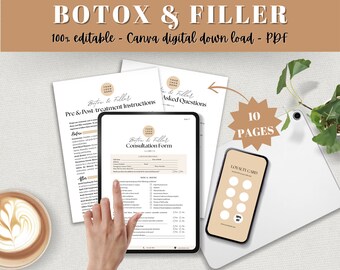 BEWERKBARE filler Botox Botulinetoxine Consultatieformulieren Toestemmingsformulier Nazorgadvies Formulier schoonheidsspecialiste Intakeformulieren schoonheidsspecialiste Ontheffing