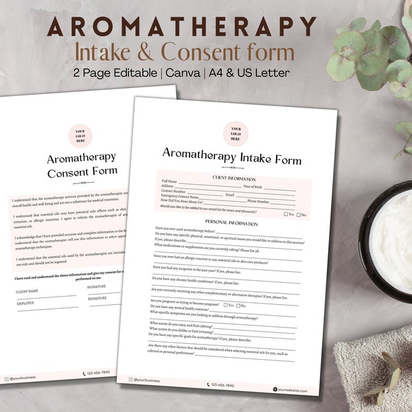 Aromatherapy Intake Form Etsy