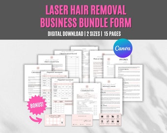 Laser-Haar entfernen Einverständniserklärungen Laser Haar Klientin Intake Form Fitzpatrick-Skala Bearbeitungsdatensatz Laser Nachsorge Kosmetikerin Form Vorlagen
